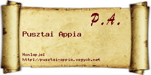 Pusztai Appia névjegykártya